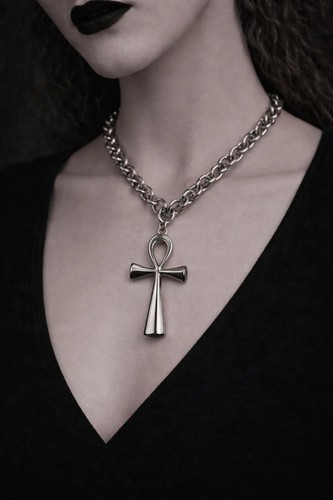 Gothic silver ankh pendant - gothic,