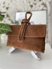 Borse in Pelle Real Suede Clutch Or Crossbody Bag Italian