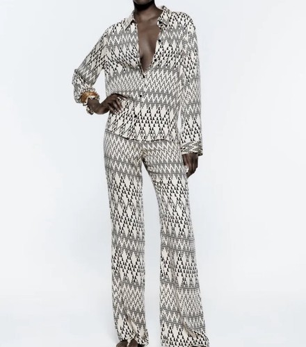 Zara printed flowing shirt - zara,