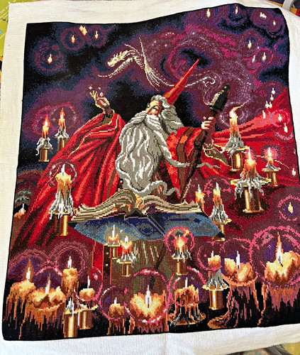 Finished needlepoint wizard - finished,