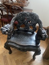 Chinese Qing Dynasty Arm Chair Hand Carved 19th Century