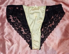 Womens Satin Panel Stretchy Lace Briefs Panties Knickers Sissy CD TV XL 16-18 