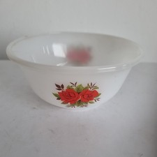 Vintage Phoenix Opalware Red Rose Small Bowl made in England . 4 5 x 2"