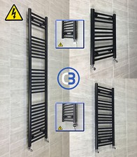 🔥 Limited Time Offer! 🚀 Black Electric Towel Radiator with Thermostatic 400mm
