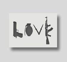 Banksy Love Weapon Stencil - Banksy stencil - Banksy painting stencil