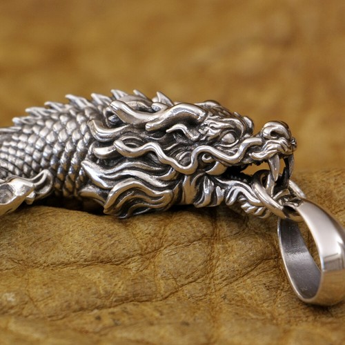 Carp dragon pendant 925 silver - dragon,