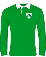 Ireland Retro Long Sleeve Rugby Shirt Embroidered Crest S-3XL