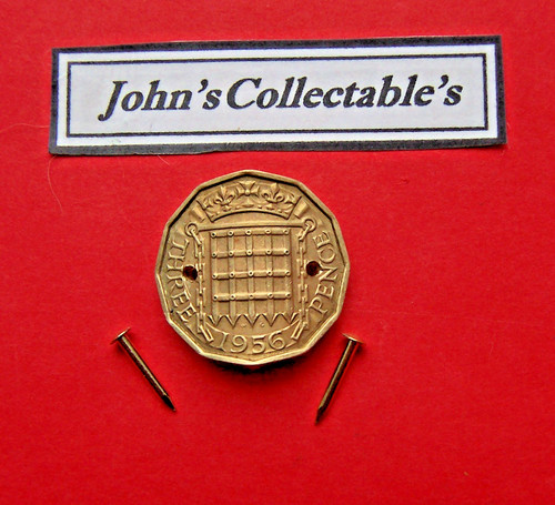 Old british 1956 three - 1956, pence