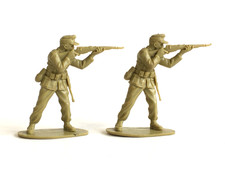 2 x AIRFIX. 1970's WWII GERMAN AFRIKA KORPS PLASTIC SOLDIERS. 1/32 ORIGINALS
