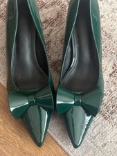 New green womans kitten heeled shoes