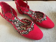 Ruby Shoo Red Floral Vintage