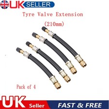 4x Flexible Rubber Tyre Valve Extension 210mm - Twin Wheel Lorry Van Bus Adapter