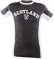 Gents T Shirt No 9 Scotland Saltire Logo Charcoal Size large