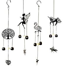 Very Pretty Silver Garden Wind Chime Choice Of Unicorn, Tree, Fairy, Flamingo 