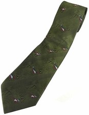 Pheasants Green Shooting Tie
