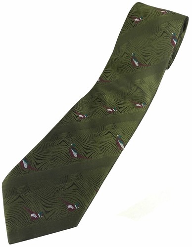 Pheasants green shooting tie - pheasants,