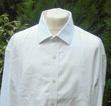 MENS 17.5" COLLAR  T M LEWIN WHITE FRENCH CUFF REGULAR FIT COTTON SHIRT