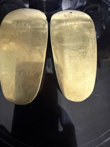 Vintage indian brass shoes - indian,