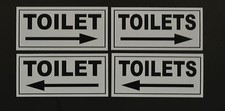TOILET / TOILETS WITH DIRECTIONAL ARROW sign 200x100mm hotel pub restaurant gym