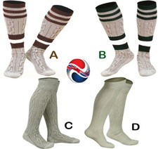 WHITE & BROWN MIX BAVARIAN SOCKS OKTOBERFEST / CAUSAL LEDERHOSEN SOCKS IN PAIRS