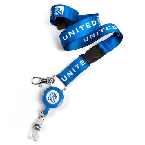 United airlines logo lanyard - united,