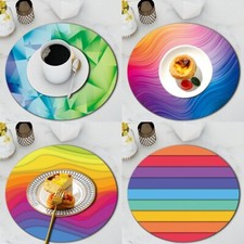 Drinks Coasters, Round Mugs Coasters Pads Mats Non Slip Placemats Table Mats UK