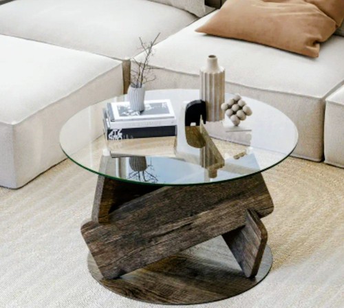 Round coffee table with - table,
