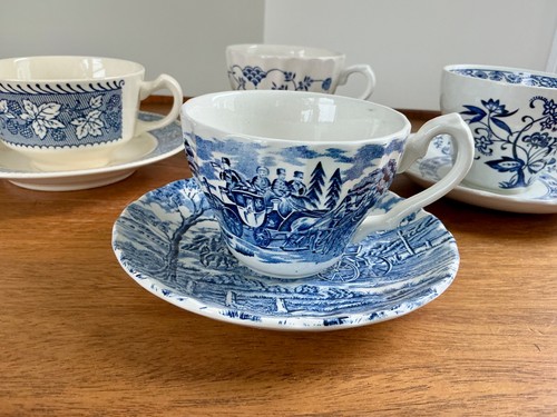 Vintage mismatched tea cups - vintage,