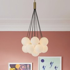 Modern Sputnik Milk Glass