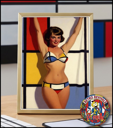 Sexy bikini pin mondrian - bikini, up