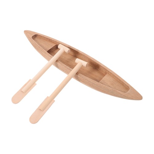 Mini wood canoe with paddle - canoe,