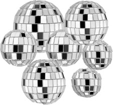 7-Piece Retro Disco Ball Cake Topper Set for Festive Celebrations