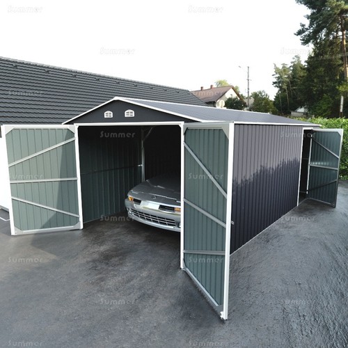 Apex metal garage - garage, hinged