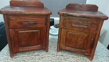 Pair Jarabosky Bedside Tables - Reclaimed Railway Sleepers Brown 🚚🚚🚚