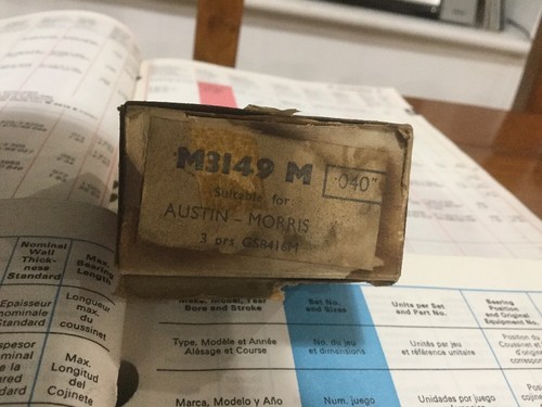Austin main bearings 040 - main, bearings-.040"