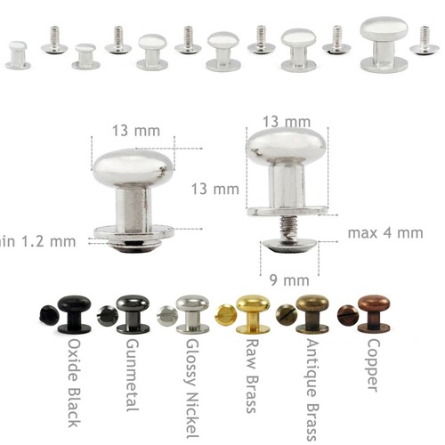 Sam brown button - screw, studs