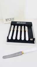 Six Housley International Butter Knives  Gold Tone Collar Sheffield Set 6