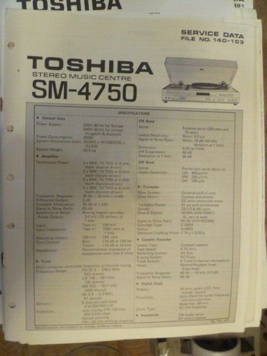 Toshiba 4750 stereo music - sm-4750,