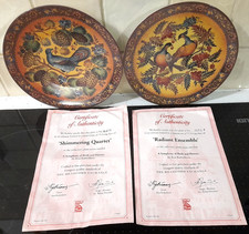 BRADFORD EXCHANGE "A SYMPHONY OF BIRDS & FLOWERS" TWO COLLECTORS PLATES