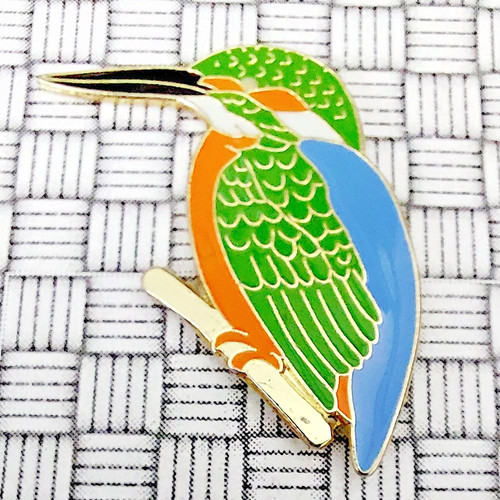 Kingfisher bird rspb enamel - bird,