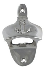 Bottle opener - wall mounting Bottle opener made of Nickel-plated brass 6 x 9.5