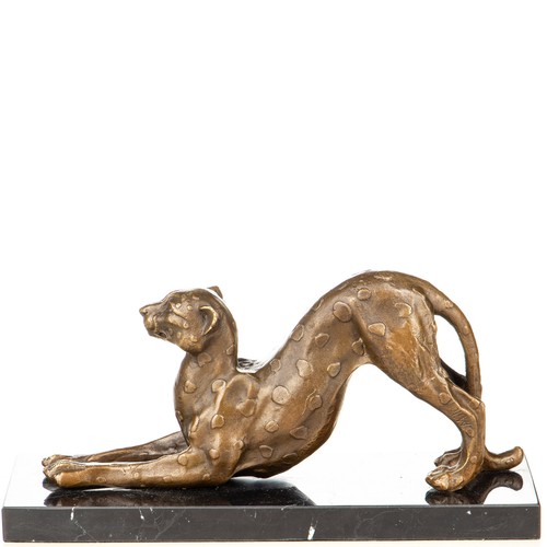 Bronze sculpture leopard art - sculpture,
