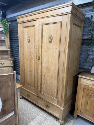 Antique pine wardrobe - antique,