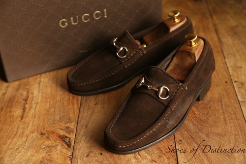 Gucci brown silver - bit, suede