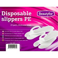 25 Pairs Disposable Slippers PE Foam for Pedicure Tanning Spa Slippers