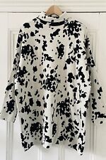 MOTEL ROCKS Womens Black White Cow Print Roll Neck Oversize Jumper M UK 12 EU 40
