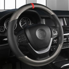 Universal Car Steering Wheel Cover Carbon Fiber Perforated Leather 15'' Interior
