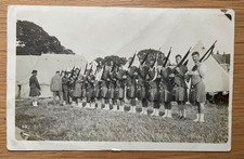 RP Postcard Scottish Highlanders? Soldiers at Military Camp cWW1