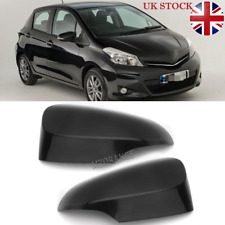 For Toyota Yaris 2012-2020 Pair Black Primed Door Wing Mirror Cover Caps Casings