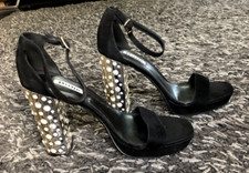DUNE  Swarovski Austrian Crystal Heel & Black Suede  Shoes UK size 6 cost £139 